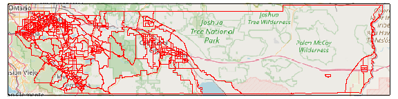 Map of census tracts in the API request